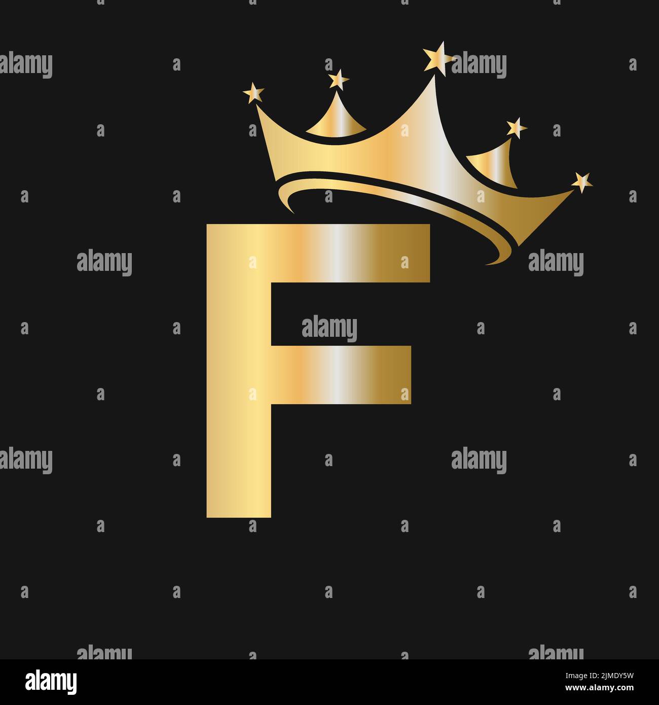 Letter F Crown Logo. Crown Logo on Letter F Vector Template for Beauty ...