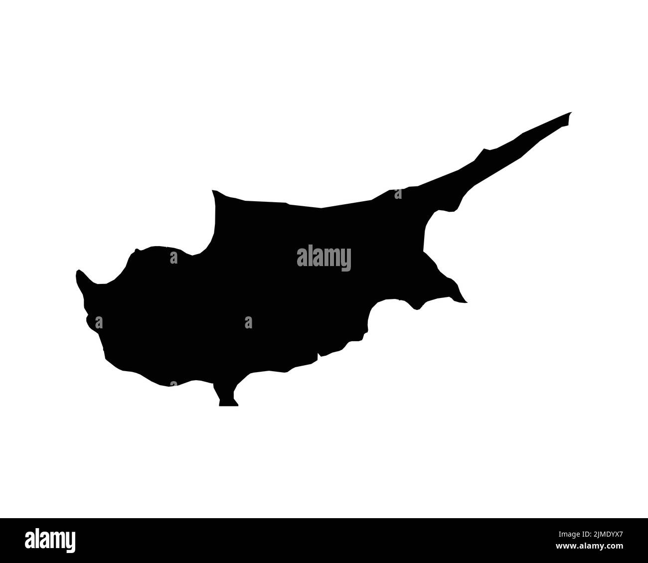 Cyprus Map. Cypriot Country Map. Black and White National Outline