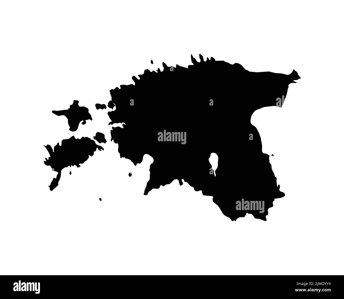 Estonia Map. Estonian Country Map. Black and White National Nation Outline Geography Border Boundary Shape Territory Vector Illustration EPS Clipart Stock Vector