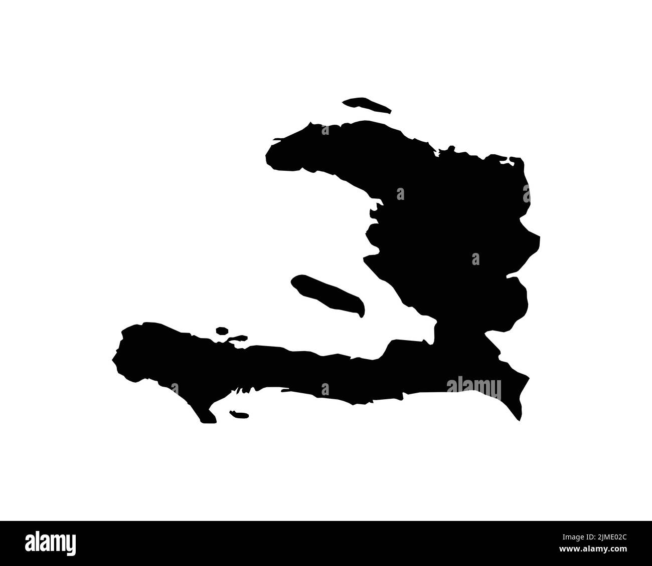 Haiti Map. Haitian Country Map. Hayti Black and White National Nation Outline Geography Border Boundary Shape Territory Vector Illustration EPS Clipar Stock Vector
