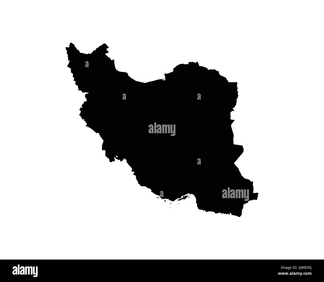Iran Map. Iranian Country Map. Black and White Persia Persian National Nation Outline Geography Border Boundary Shape Territory Vector Illustration EP Stock Vector
