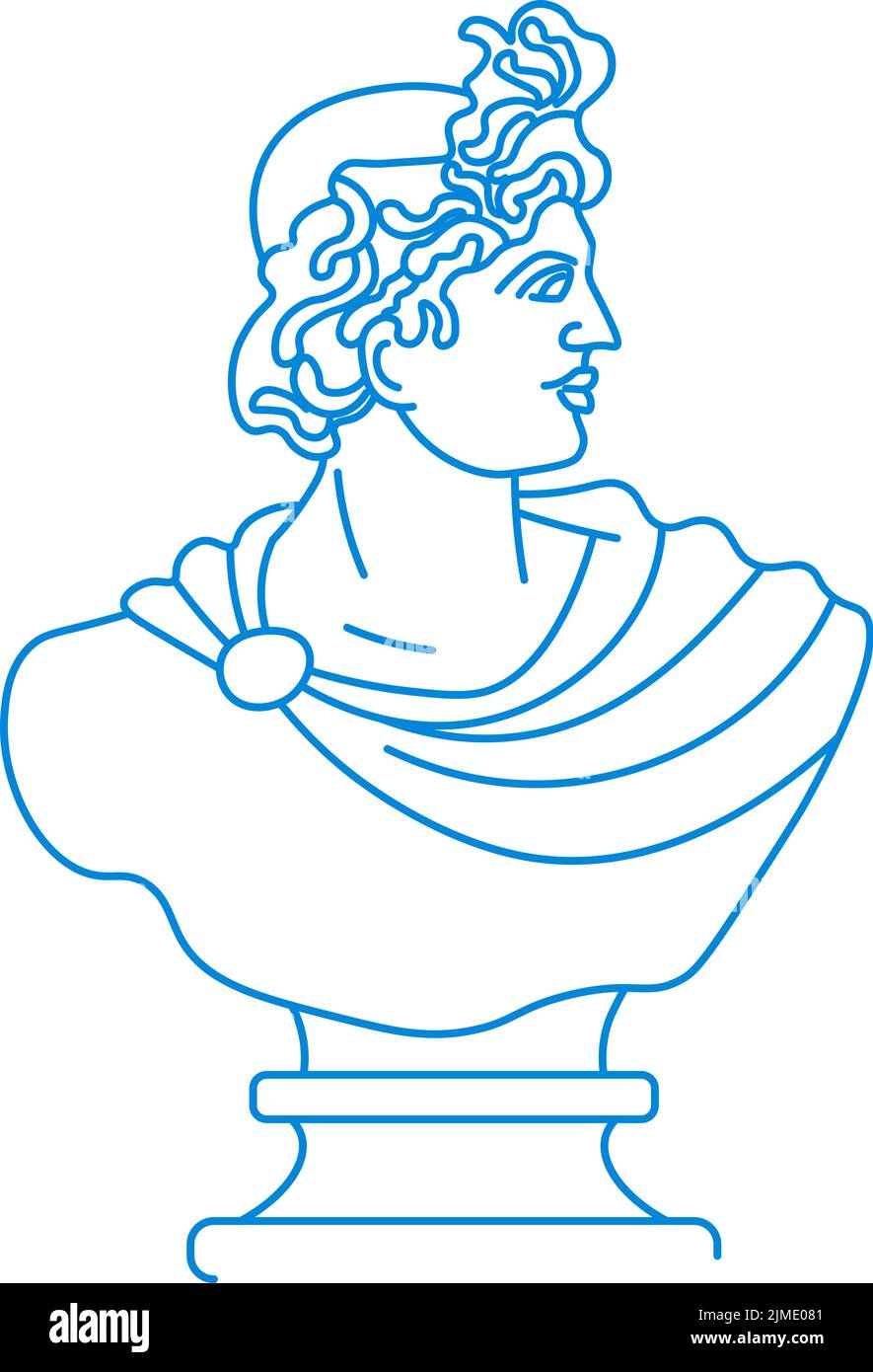 Bust of man, Greek or Roman sculpture culture Stock Vector