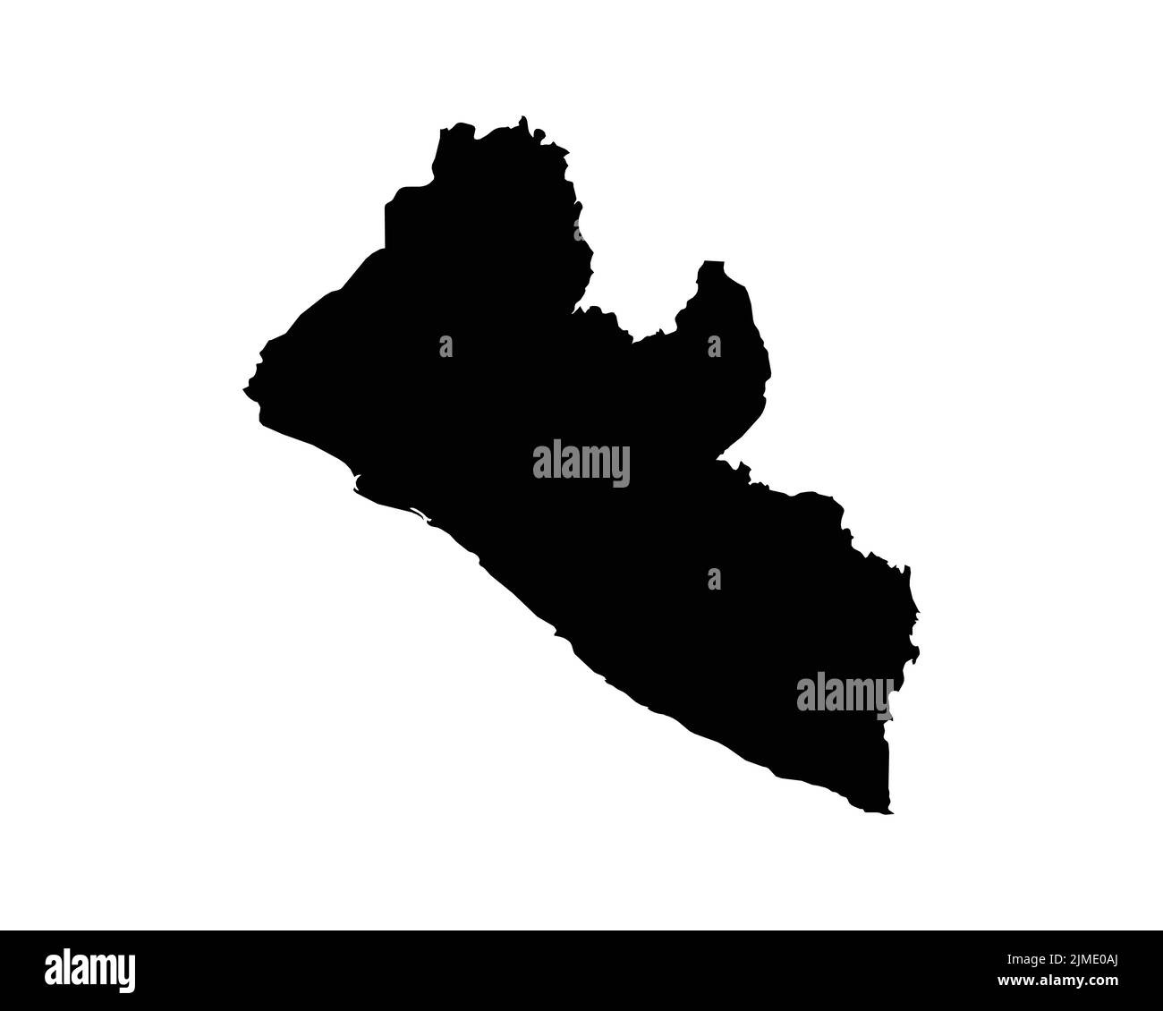 Liberia Map. Liberian Country Map. Black and White National Nation Outline Geography Border Boundary Shape Territory Vector Illustration EPS Clipart Stock Vector