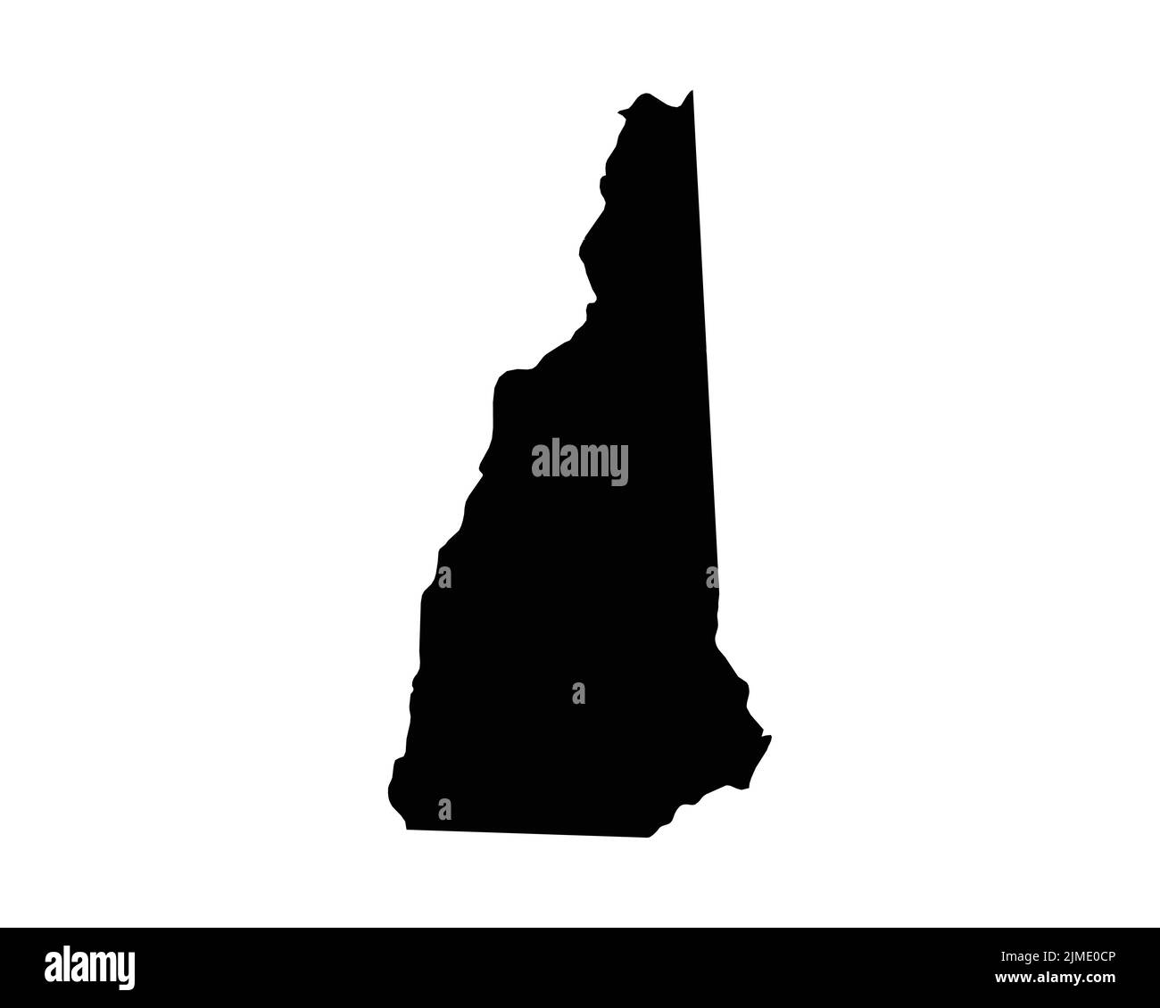 New Hampshire US Map. NH USA State Map. Black and White New Hampshirite State Border Boundary Line Outline Geography Territory Shape Vector Illustrati Stock Vector