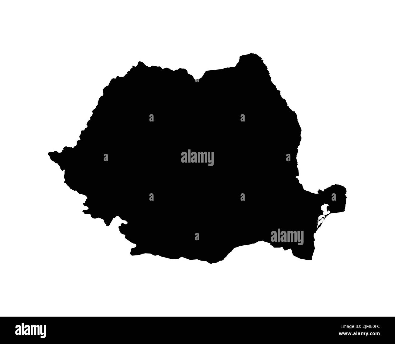 Romania Map. Romanian Country Map. Black and White National Nation Geography Outline Border Boundary Territory Shape Vector Illustration EPS Clipart Stock Vector