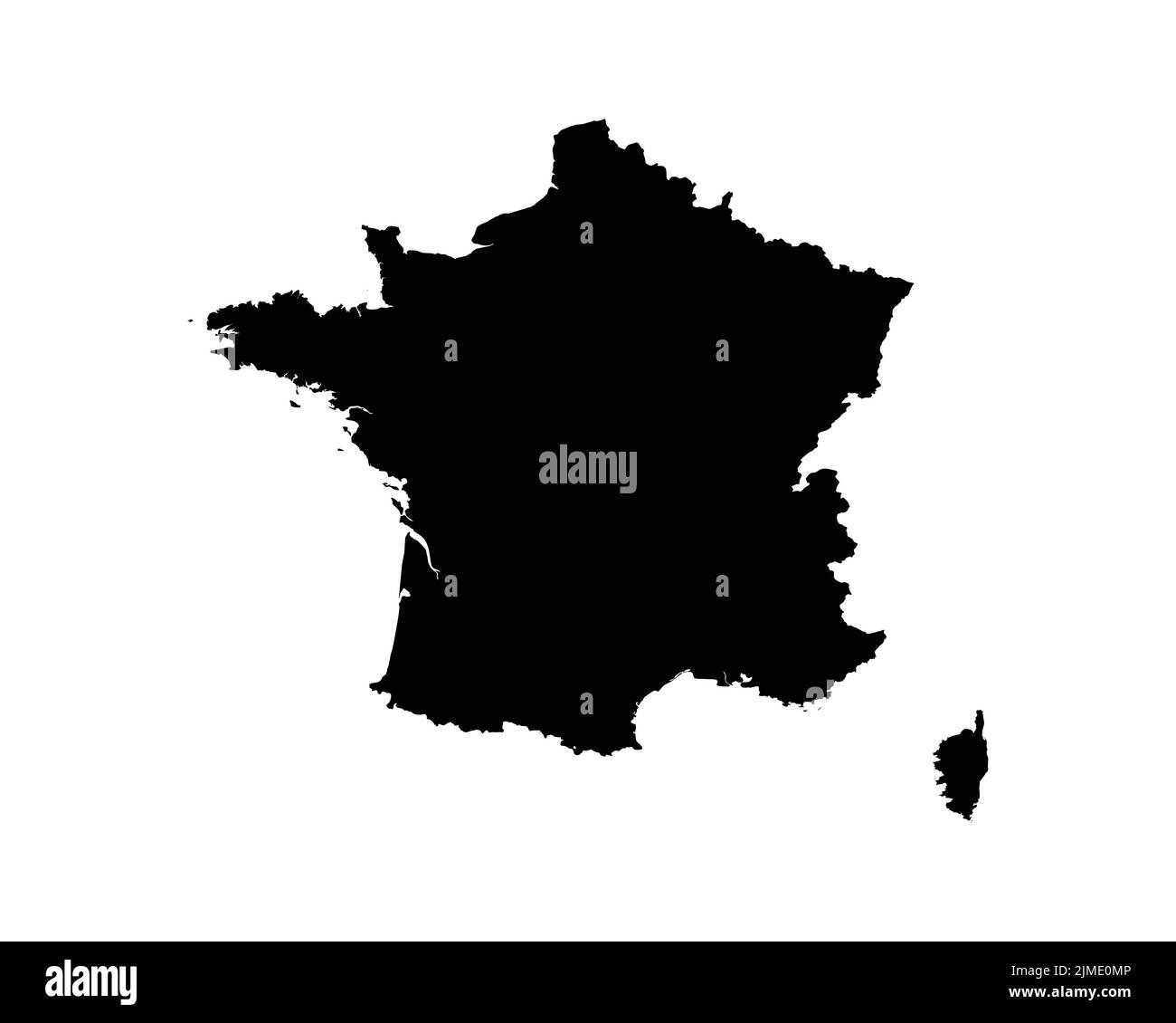 France Map. French Country Map. Française Black and White National Nation Outline Geography Border Boundary Shape Territory Vector Illustration EPS Cl Stock Vector