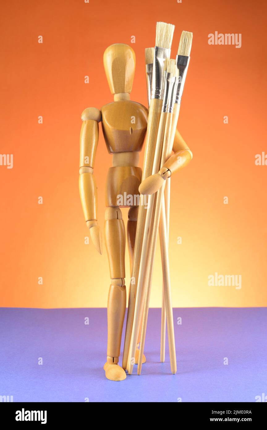 Artists Mannequin Painter Stock Photo Alamy