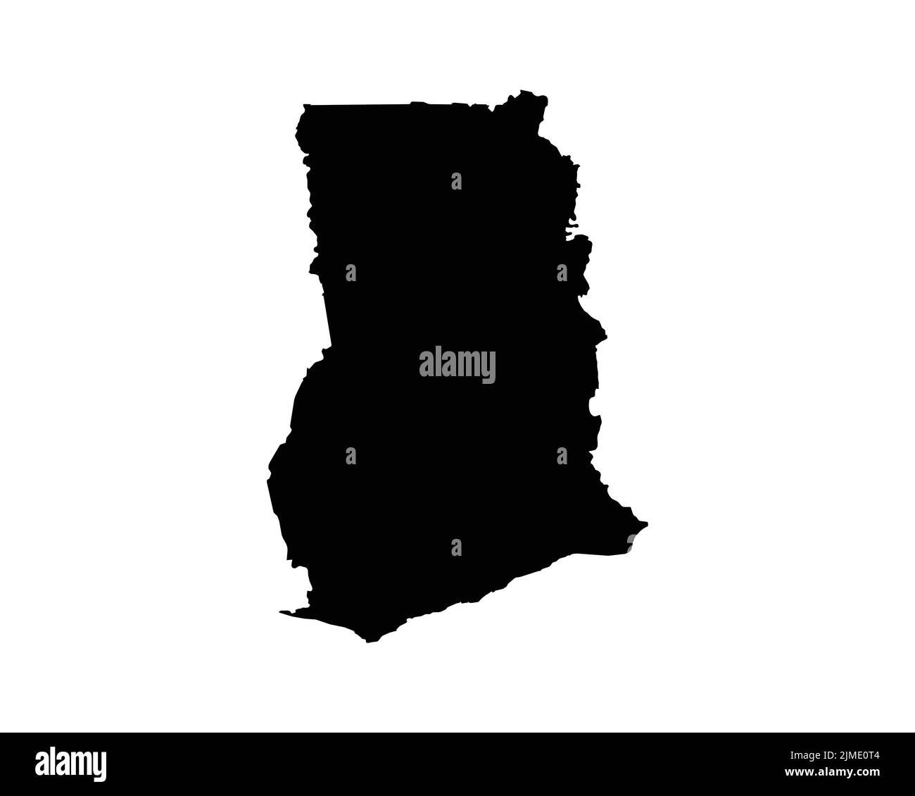 Ghana Map. Ghanaian Country Map. Black and White National Nation Outline Geography Border Boundary Shape Territory Vector Illustration EPS Clipart Stock Vector
