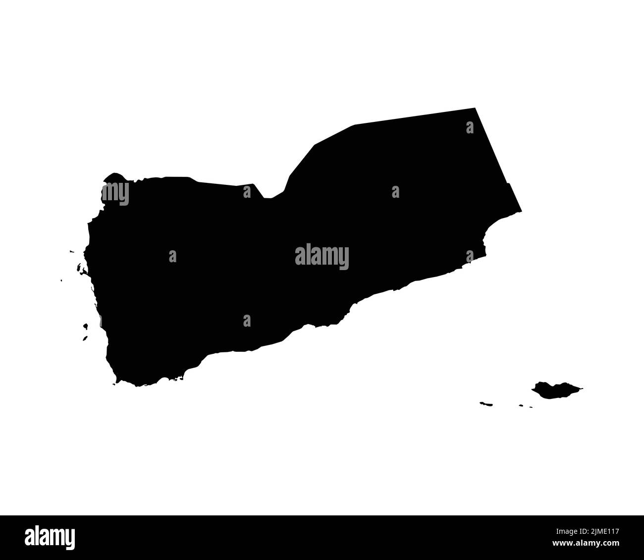 Yemen Map Yemeni Country Map Black And White Yemenite National Nation Geography Outline Border 