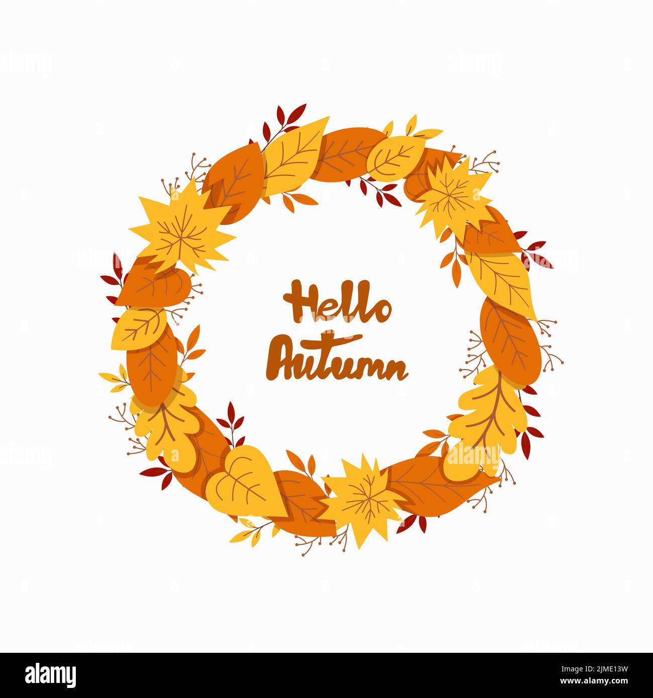 Vector wreath of autumn leaves Stock Vector Image & Art - Alamy