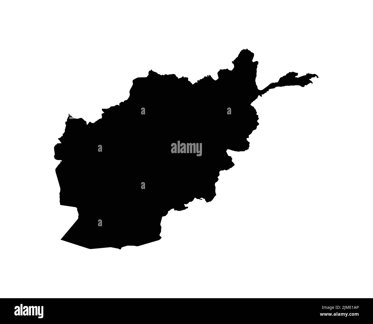 Afghanistan Map. Afghan Country Map. Black and White National Outline Boundary Border Shape Geography Territory EPS Vector Illustration Clipart Stock Vector