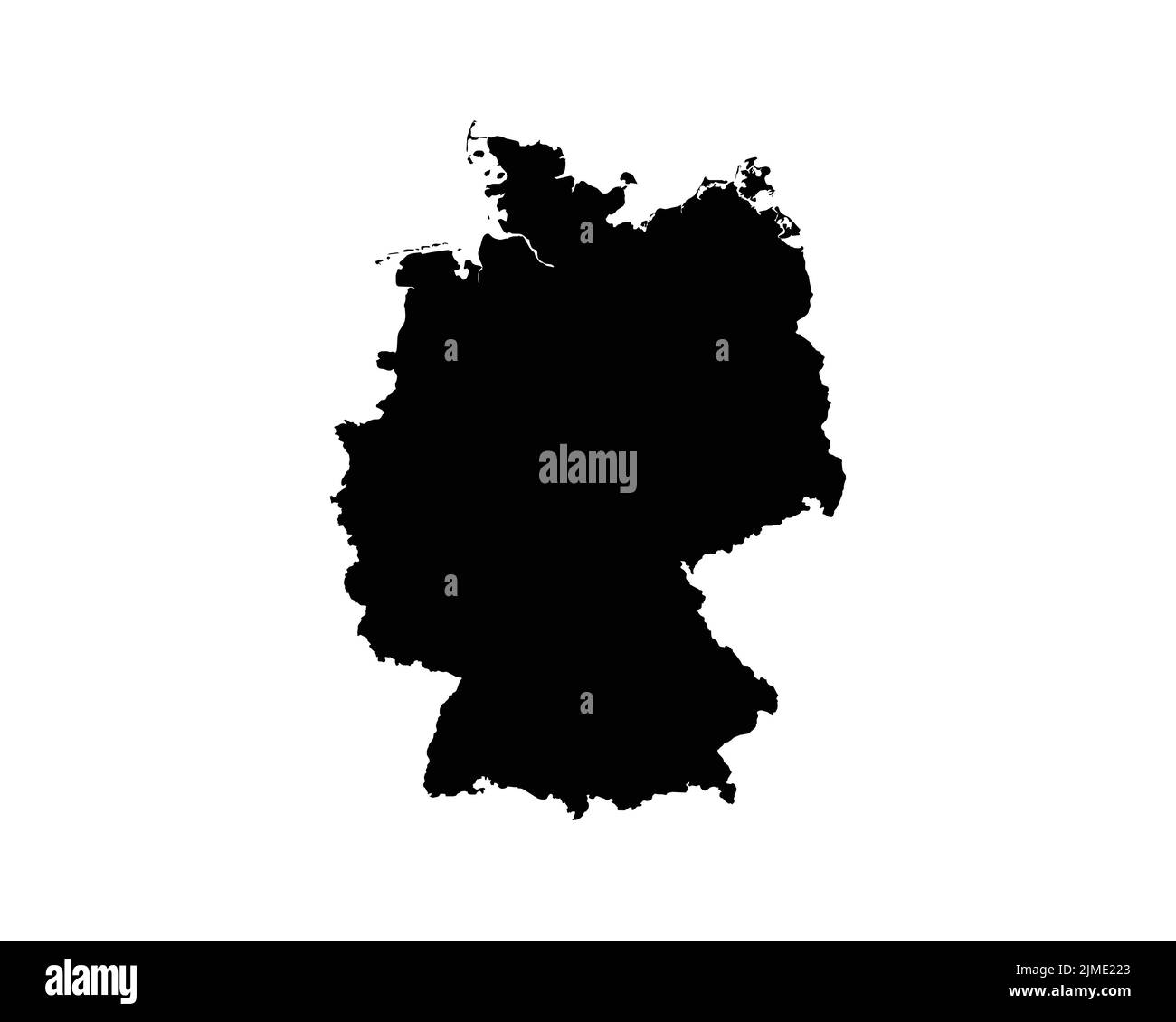 Germany Map. German Country Map. Deutschland Black and White National Nation Outline Geography Border Boundary Shape Territory Vector Illustration EPS Stock Vector