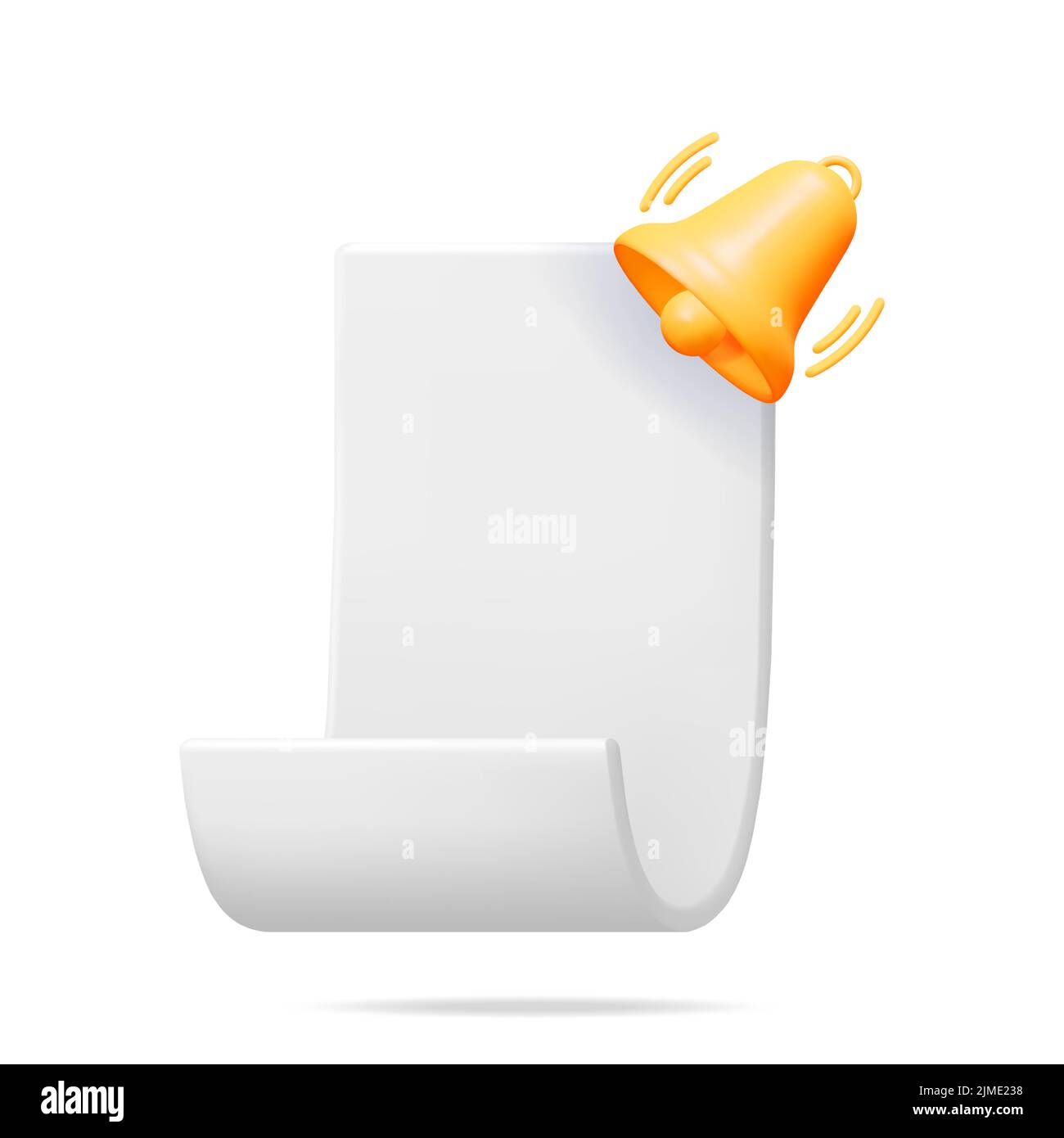 3D Notification Scroll Popup with Bell Stock Vector Image & Art - Alamy