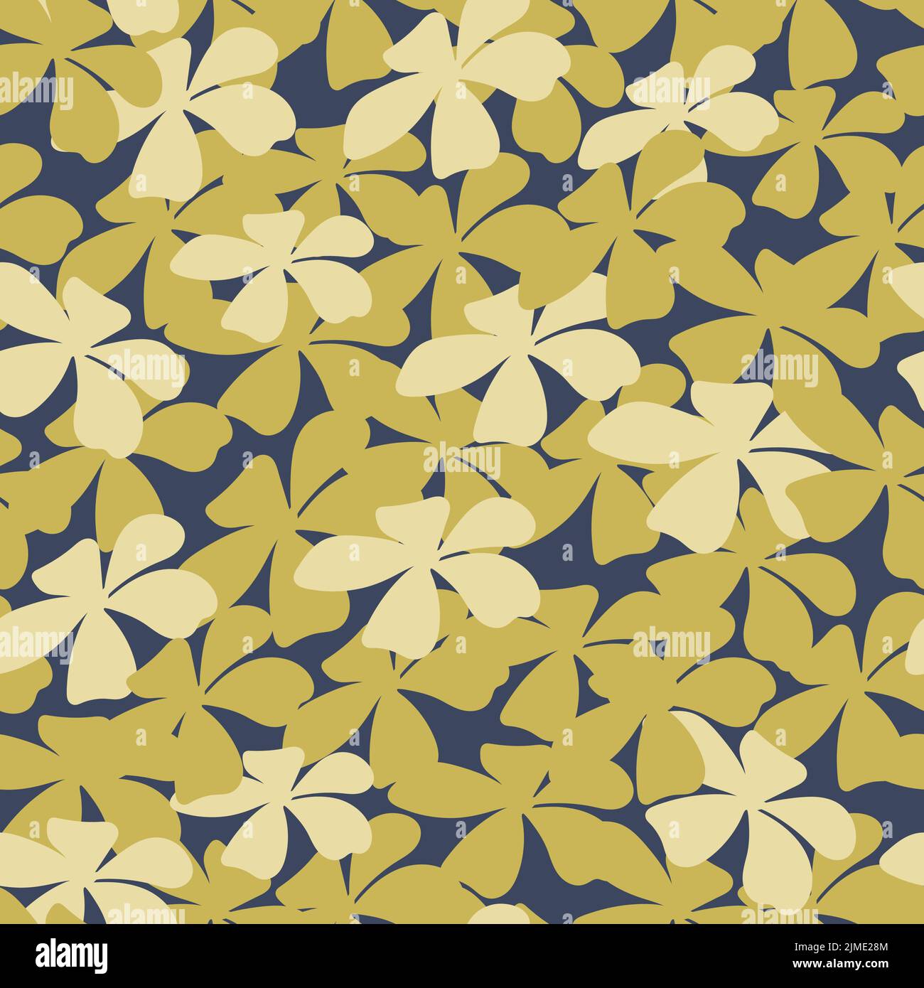 Wild meadow flower seamless vector pattern background. Abstract blue ...