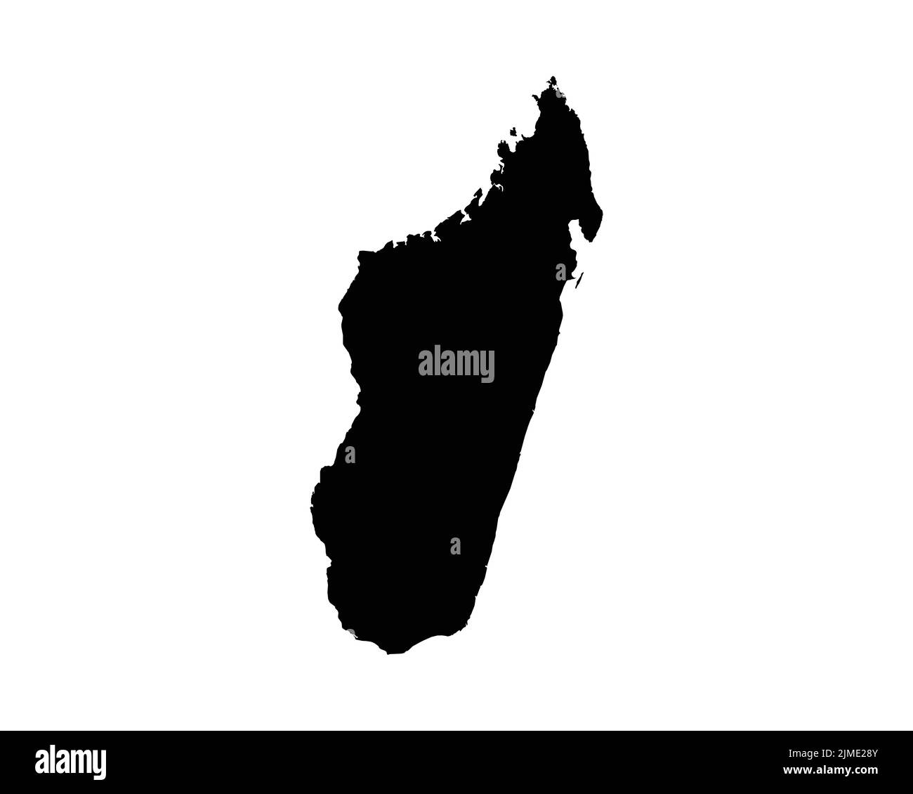 Madagascar Map. Malagasy Country Map. Black and White National Nation Outline Geography Border Boundary Shape Territory Vector Illustration EPS Clipar Stock Vector