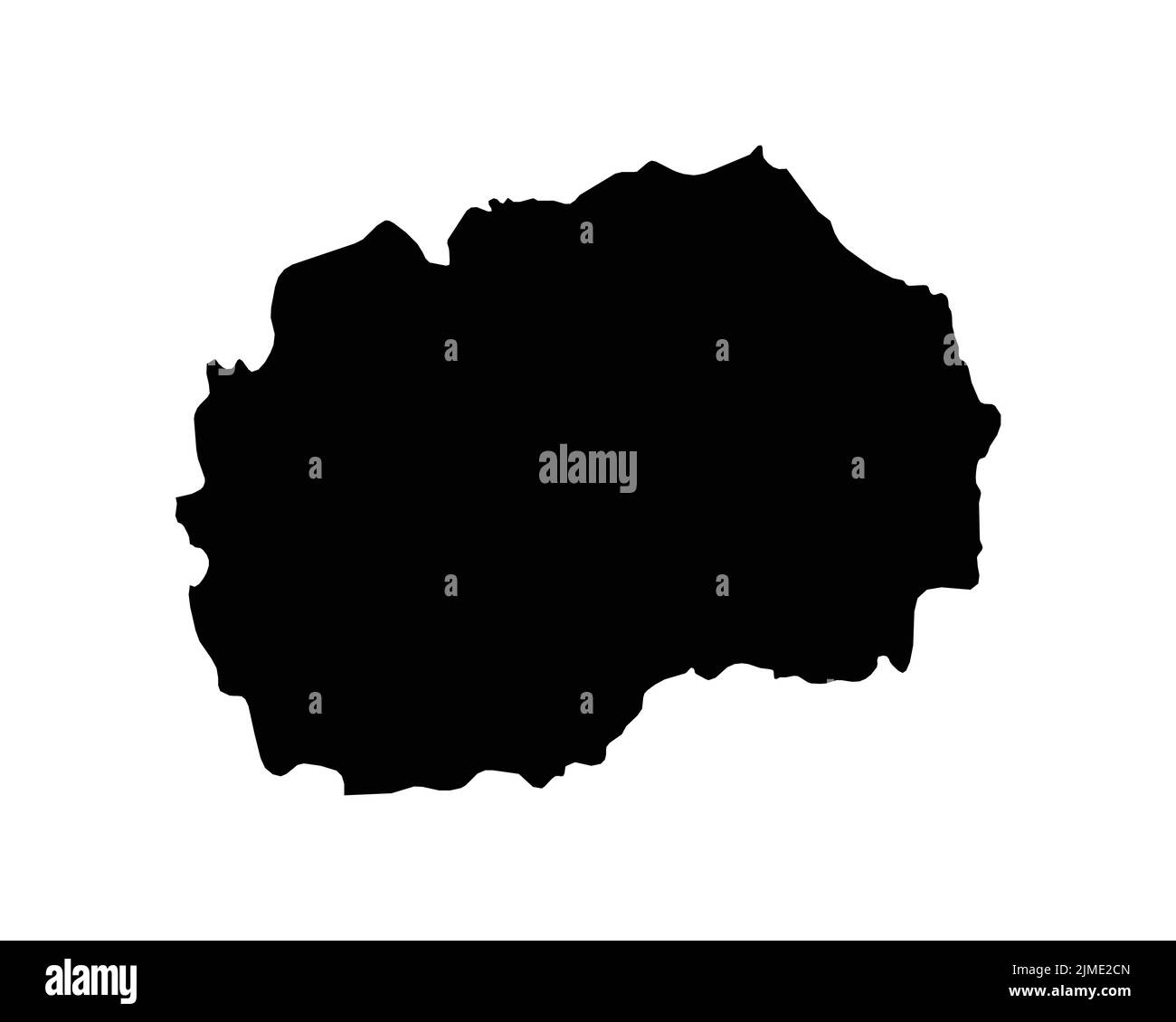 North Macedonia Map. North Macedonian Country Map. Black and White