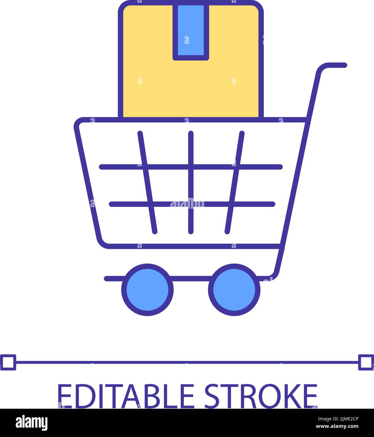 Shopping cart with box RGB color icon Stock Vector Image & Art - Alamy