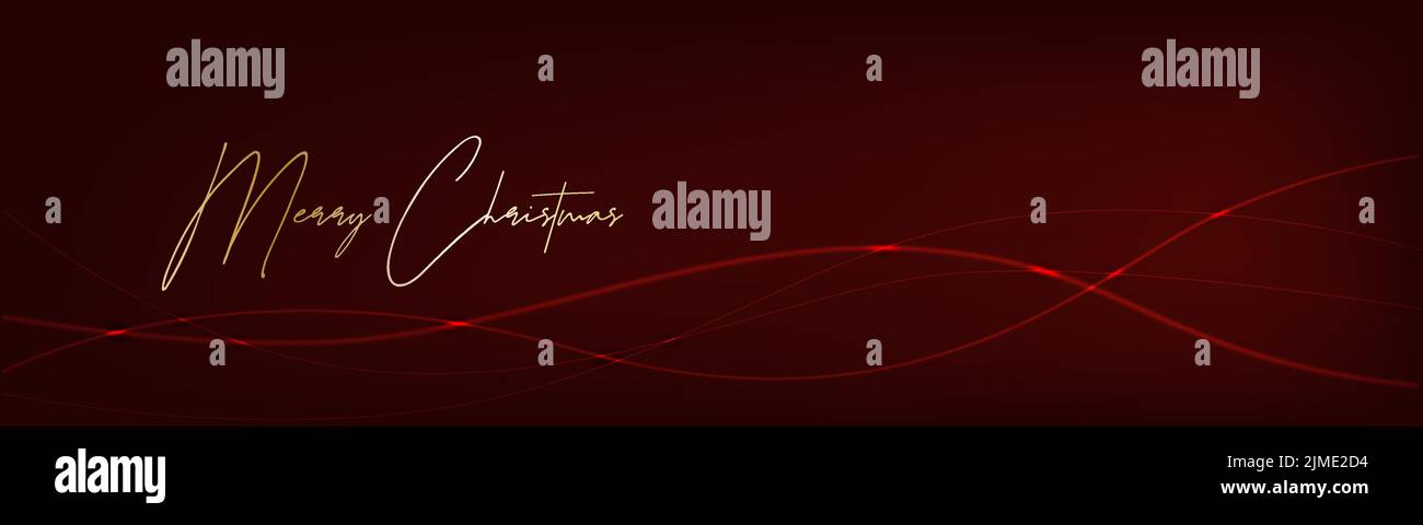 Merry Christmas banner red . Vector illustration Stock Vector
