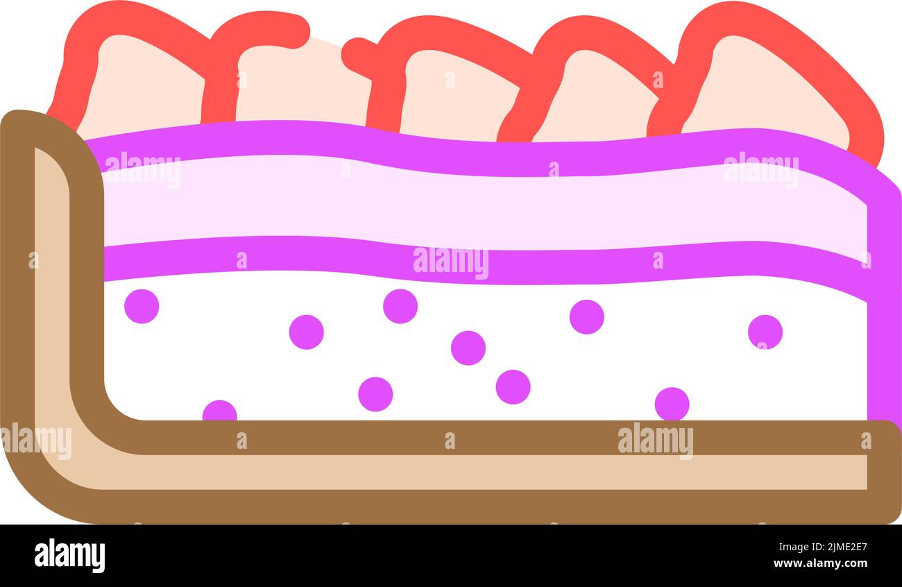 strawberry pie dessert color icon vector illustration Stock Vector ...