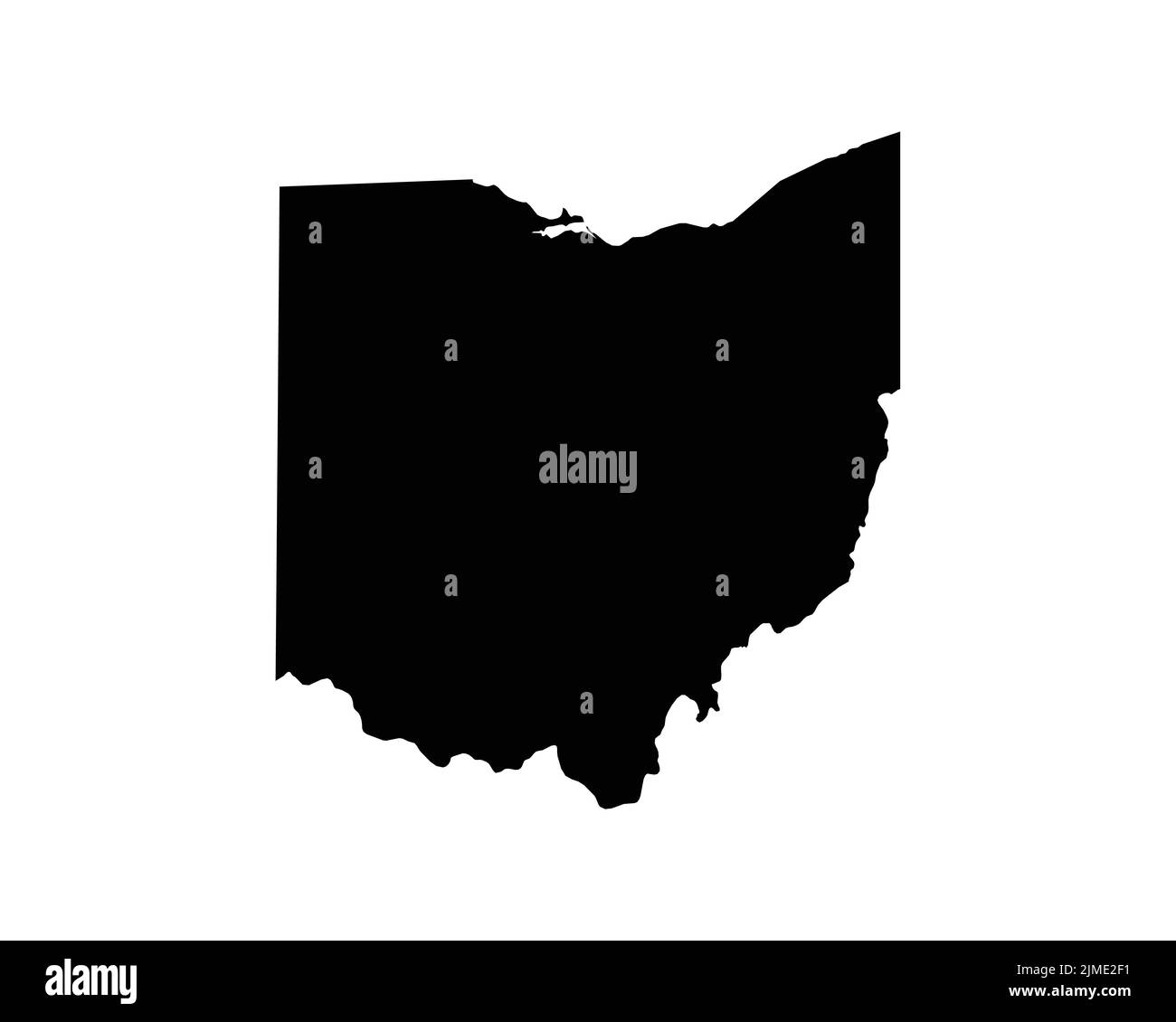 Ohio US Map. OH USA State Map. Black and White Ohioan Buckeye State