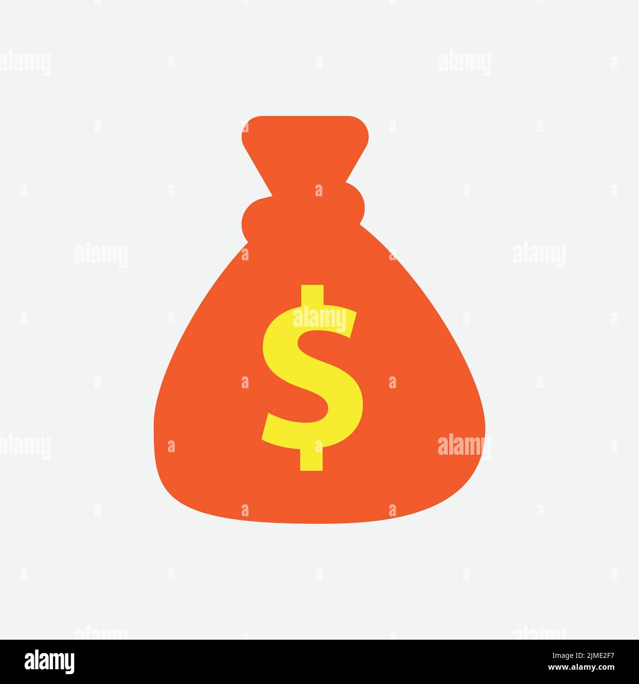 Money bag with dollar sign. Flat and solid color Stock Vector Image ...