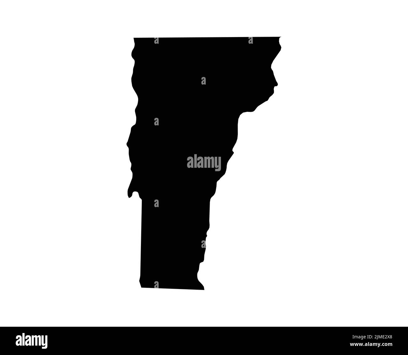 Vermont US Map. VT USA State Map. Black and White Vermonter State Border Boundary Line Outline Geography Territory Shape Vector Illustration EPS Clipa Stock Vector