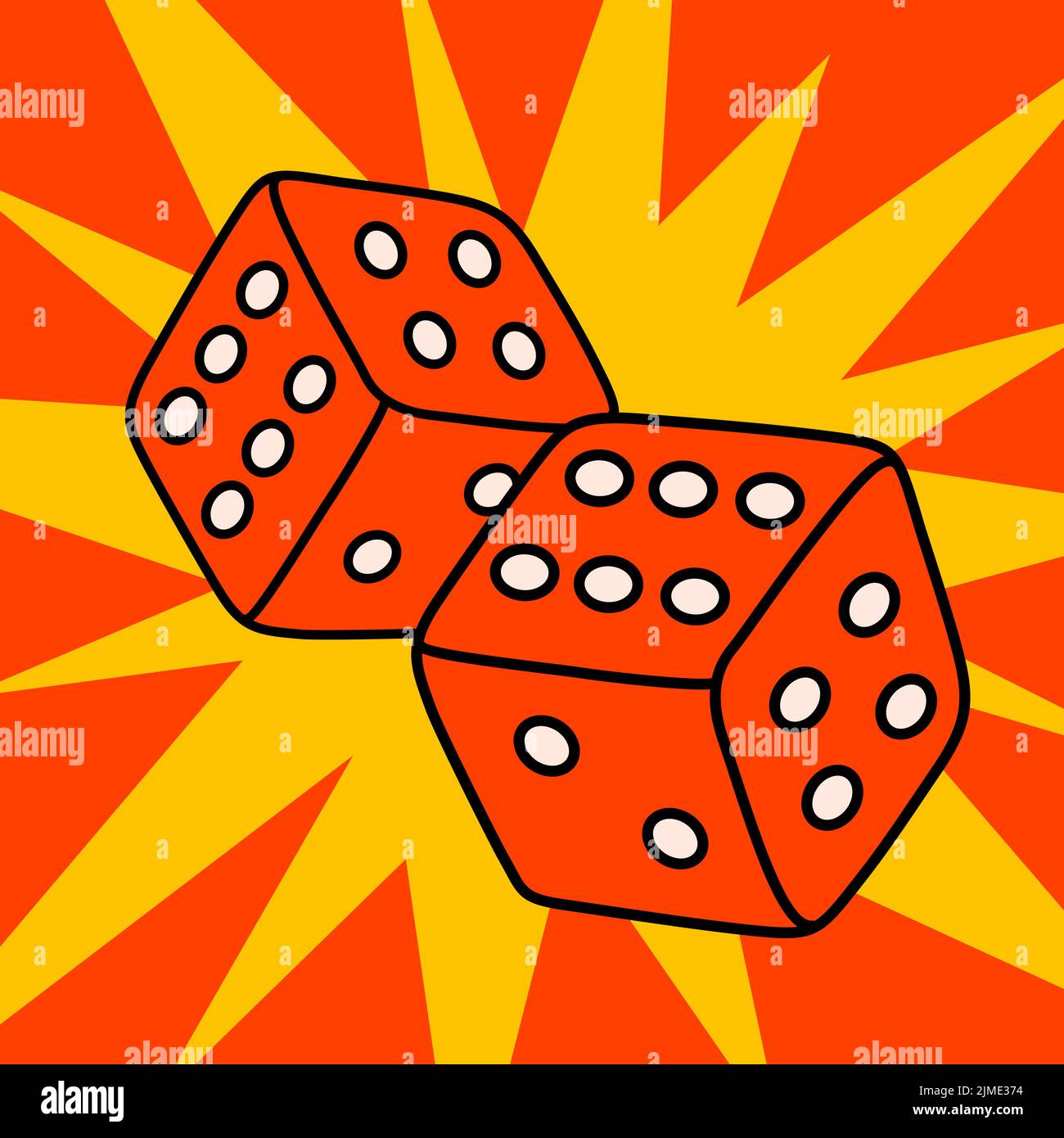 Cartoon vector funny cute Comic characters, dice Stock Vector Image