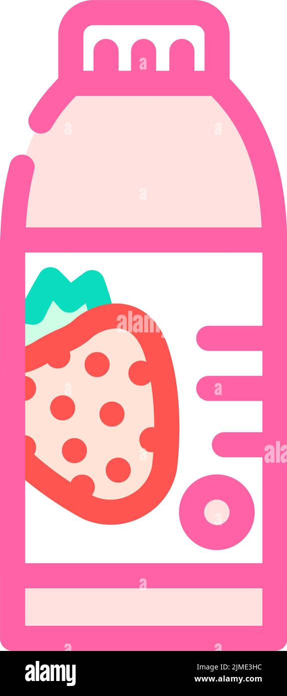 strawberry yogurt color icon vector illustration Stock Vector Image ...
