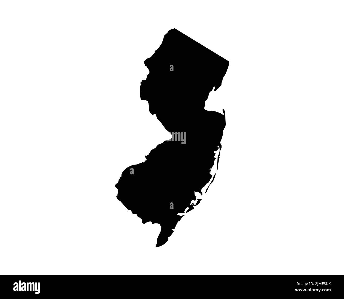 New Jersey US Map NJ USA State - New Jersey Us Map Nj Usa State Map Black And White New Jerseyan State Border Boundary Line Outline Geography Territory Shape Vector Illustration Eps 2JME3KK