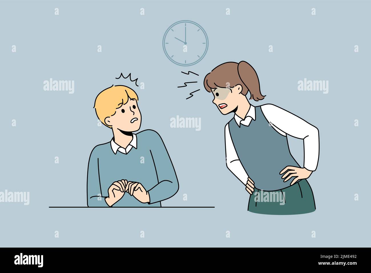 Yelling Visual Girl child screaming yelling at classmate. Concept of bullying or ...