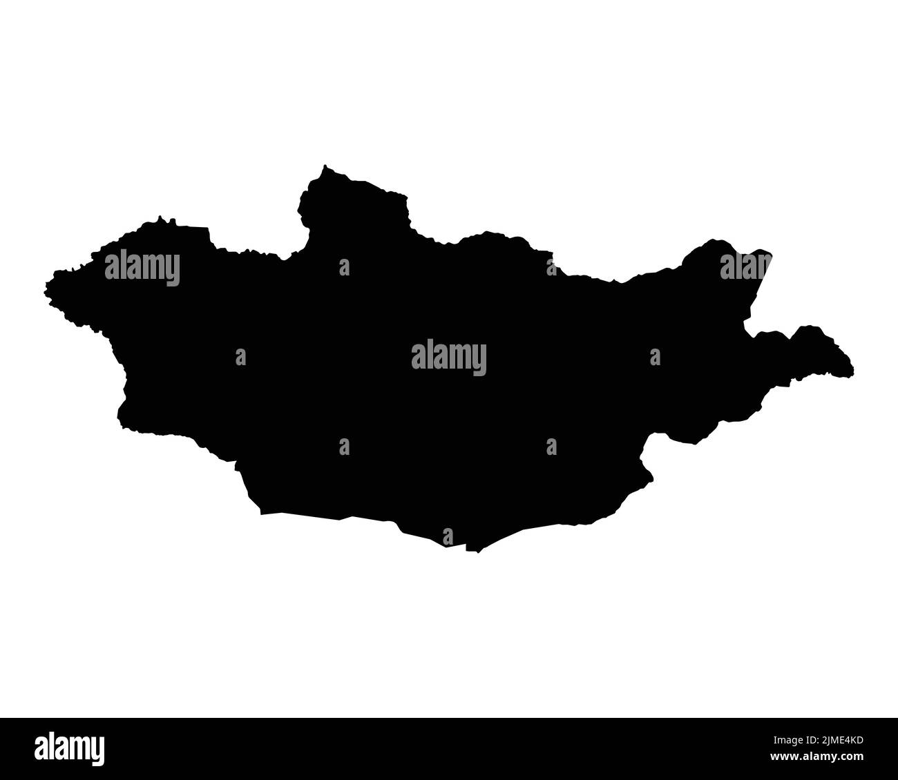 Mongolia Map. Mongolian Country Map. Black and White National Nation Outline Geography Border Boundary Shape Territory Vector Illustration EPS Clipart Stock Vector