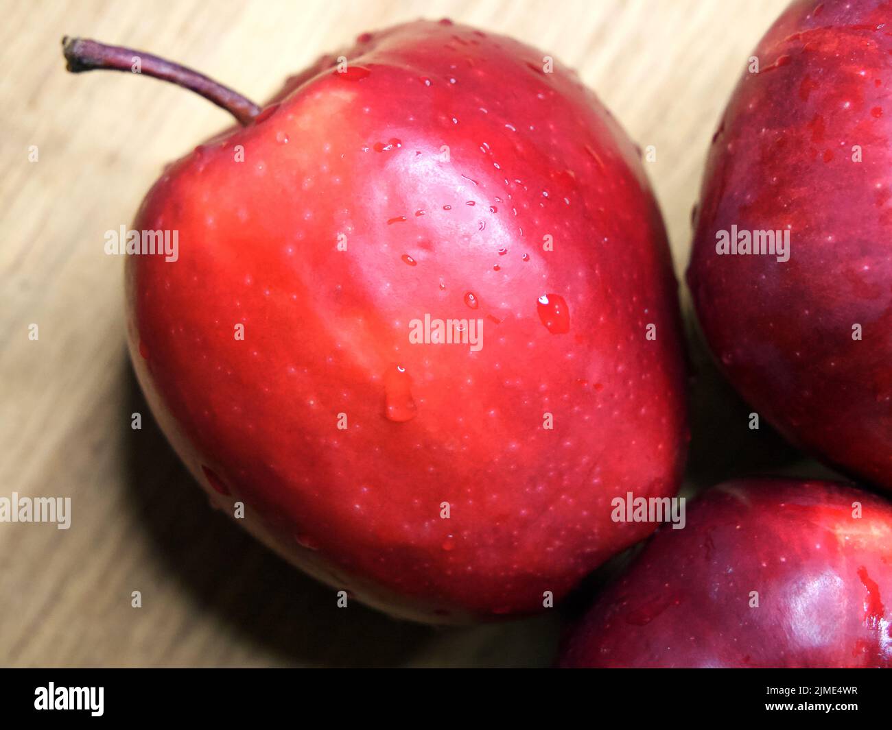 A large red apple of the Red Chief variety. Stock Photo