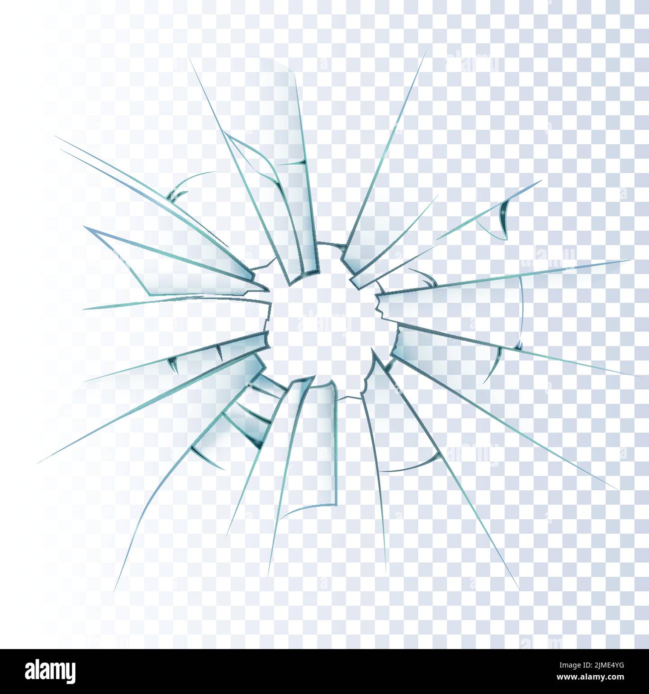 Broken frosted window pane or front door glass background decorative  realistic daylight design vector illustration Stock Vector