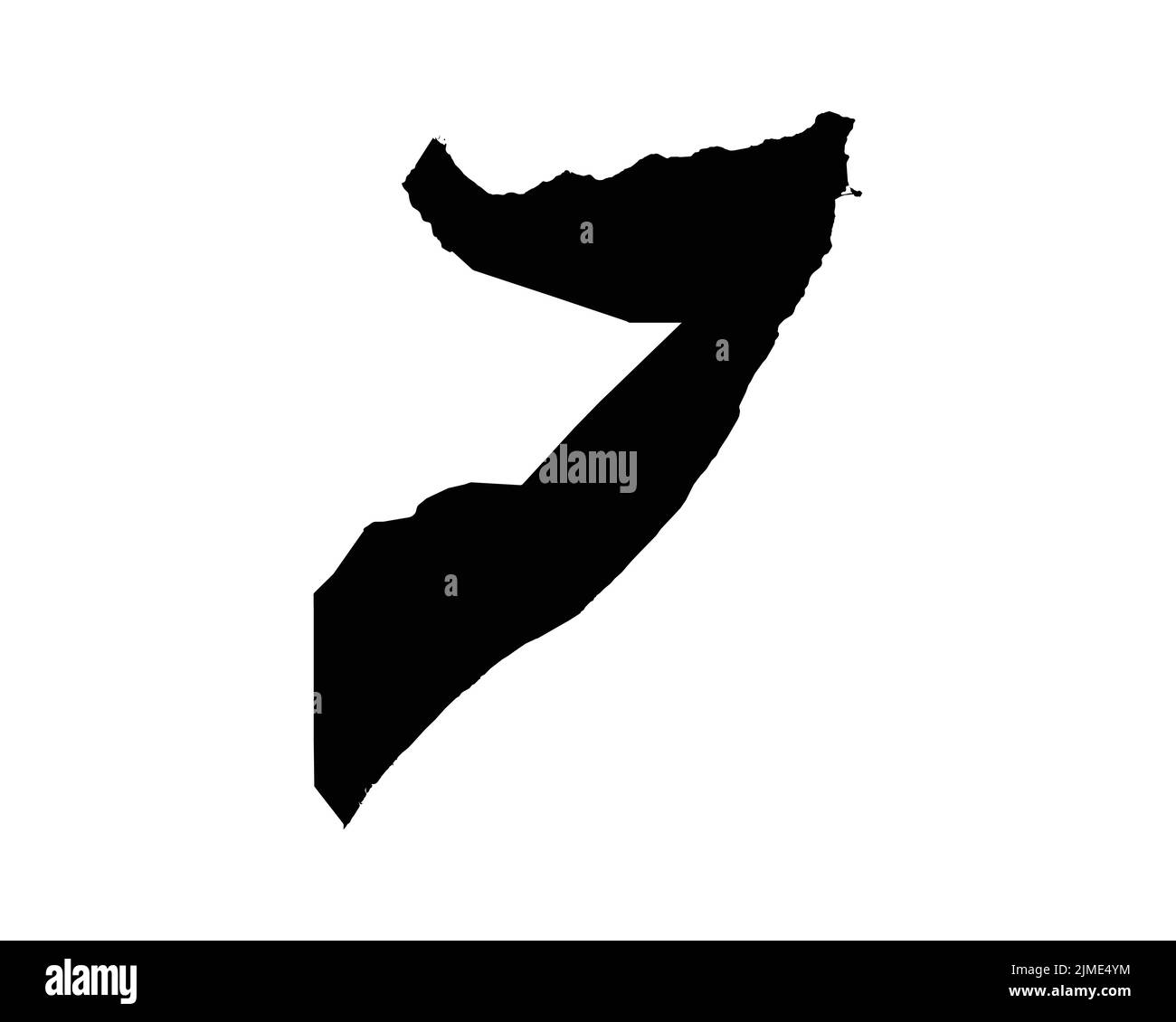 Somalia Map. Somali Country Map. Black and White Somalian National Nation Geography Outline Border Boundary Territory Shape Vector Illustration EPS Cl Stock Vector