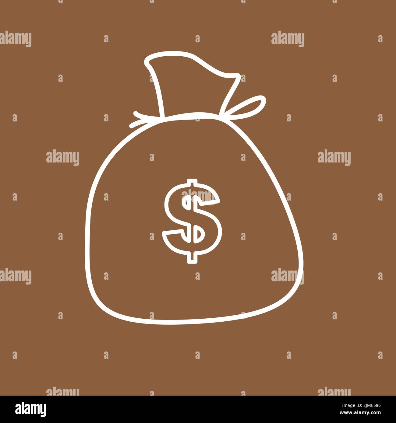 Money bag with dollar sign. Flat and solid color Stock Vector Image ...