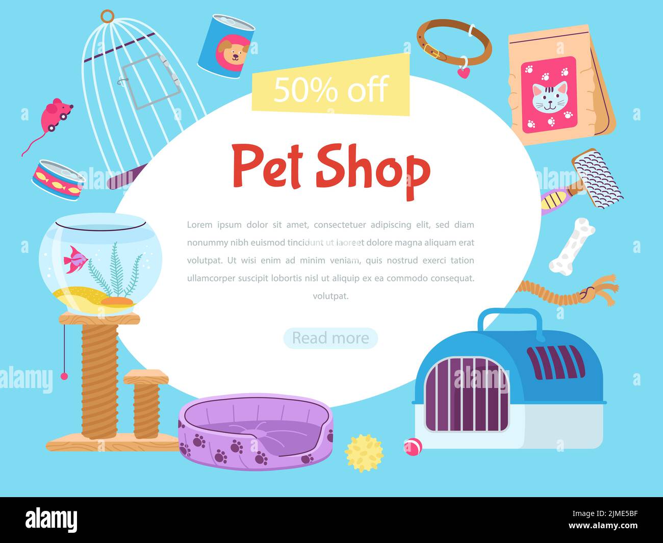 Pet shop banner template. Veterinary store advertisement, sale zoo