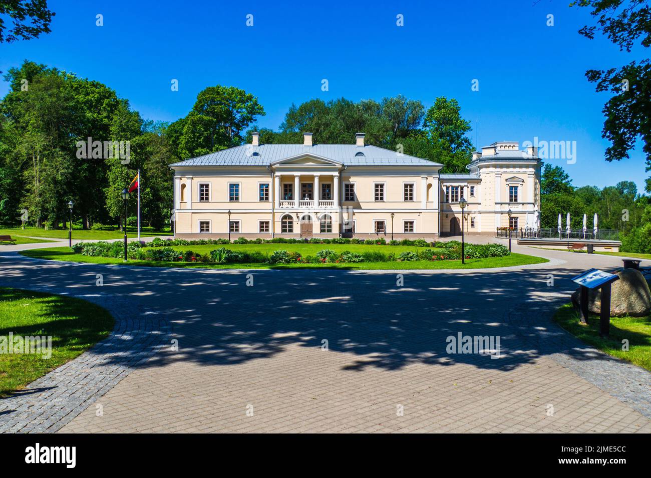 Neoclassical Style Features and Certain Traits of the Manor of Jasiunai, Lithuania Stock Photo
