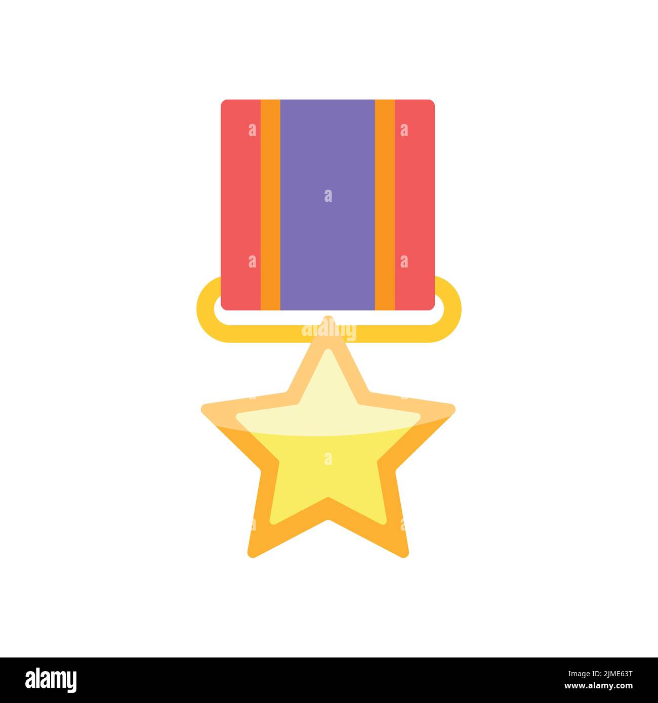Awarded medal icon or symbol. Flat and solid color Stock Vector Image ...