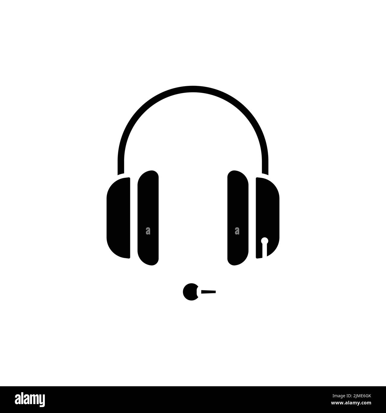 Headphone icon. Icon related to electronic, technology. Glyph icon style, solid. Simple design editable Stock Vector
