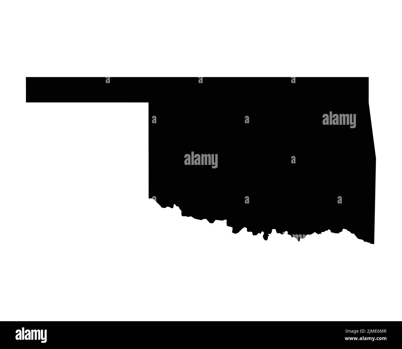 Oklahoma US Map. OK USA State Map. Black and White Oklahoman State Border Boundary Line Outline Geography Territory Shape Vector Illustration EPS Clip Stock Vector