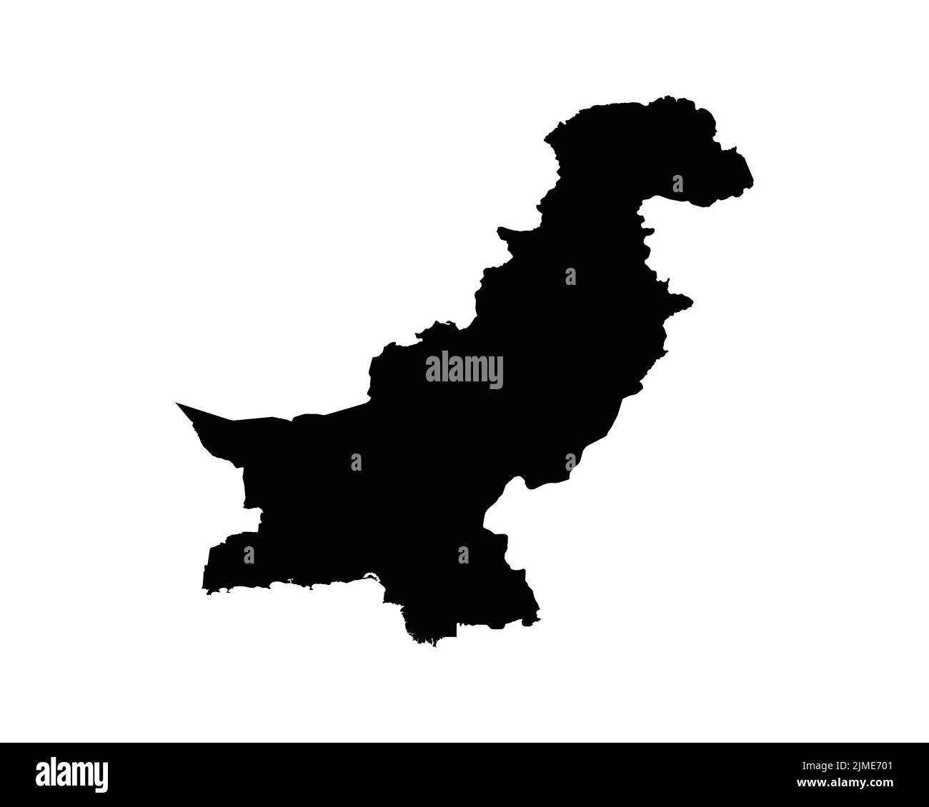 Pakistan Map. Pakistani Country Map. Black and White National Nation Geography Outline Border Boundary Territory Shape Vector Illustration EPS Clipart Stock Vector