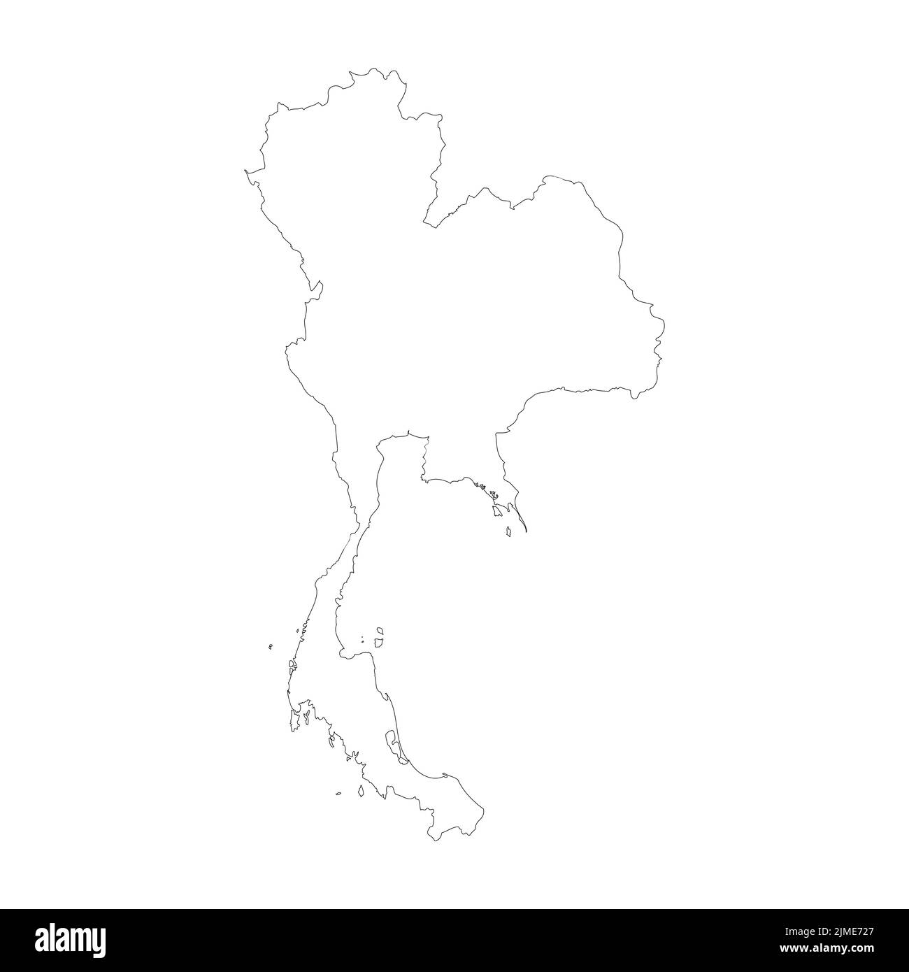 Thailand vector country map outline Stock Vector
