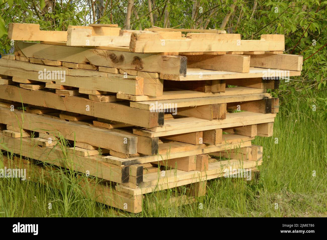 Stack of Wood Pallets Stock Photo Alamy