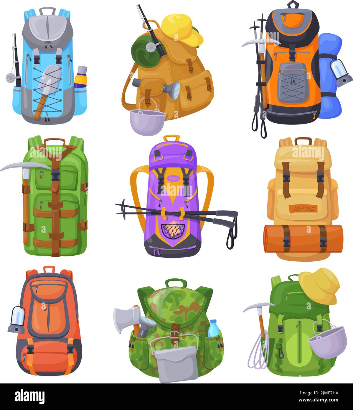 Traveler camp knapsack. Backpacking rucksacks for camping mountain