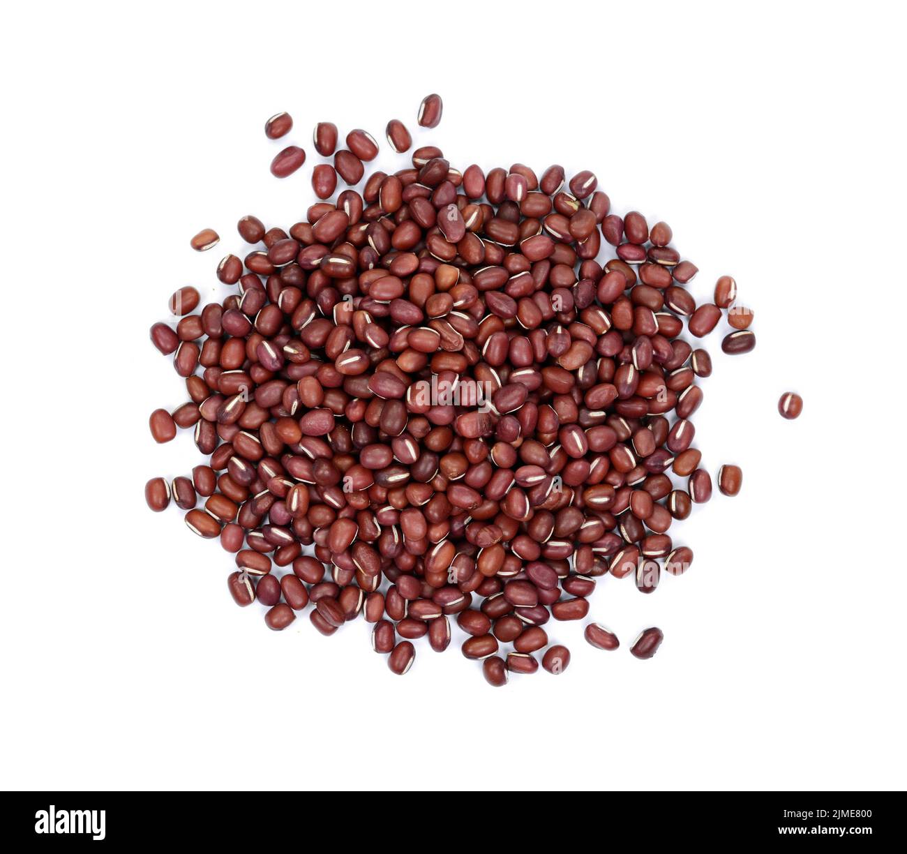 Azuki Bean or Red Bean Seeds isolated on white background Stock Photo