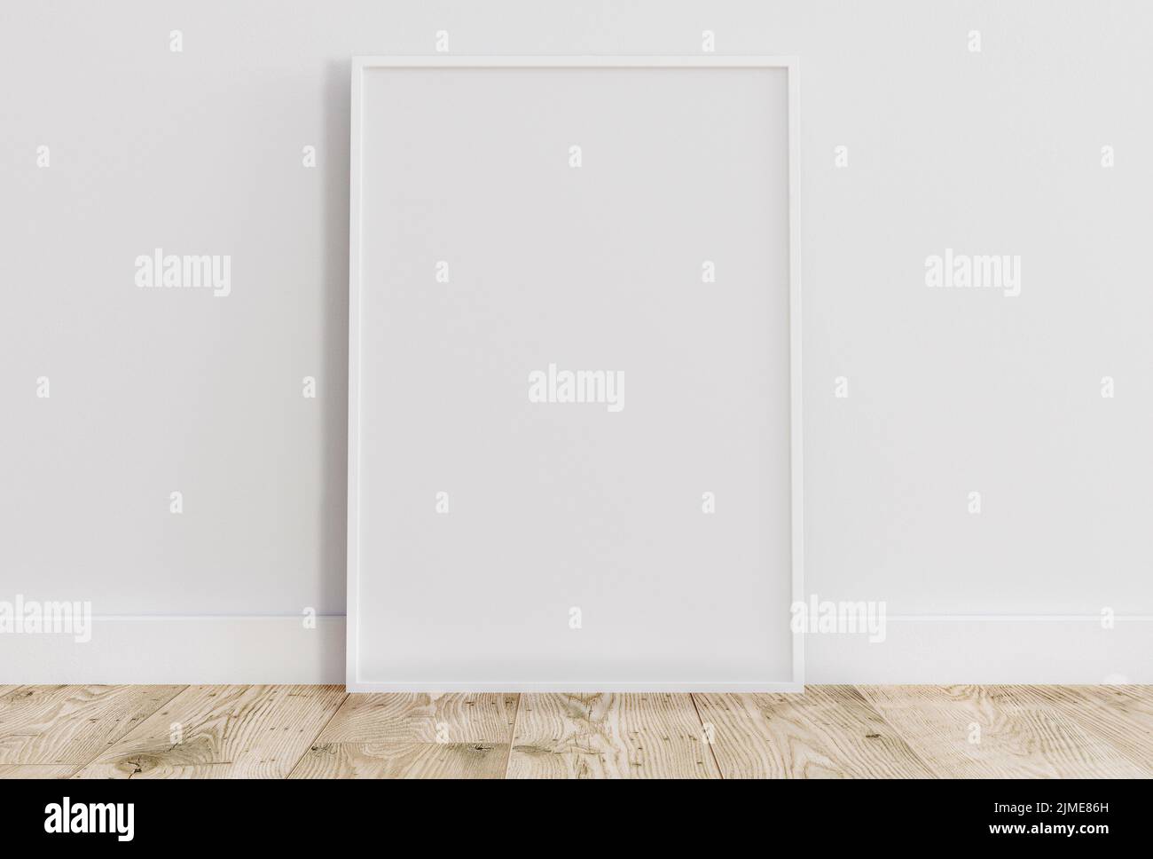 Empty white wall wooden floor hi-res stock photography and images - Alamy
