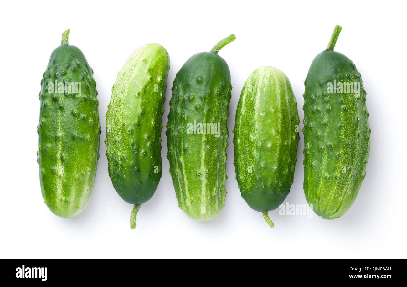 Cucumber Isolated On White Background Organic Vegetables Stock Photo