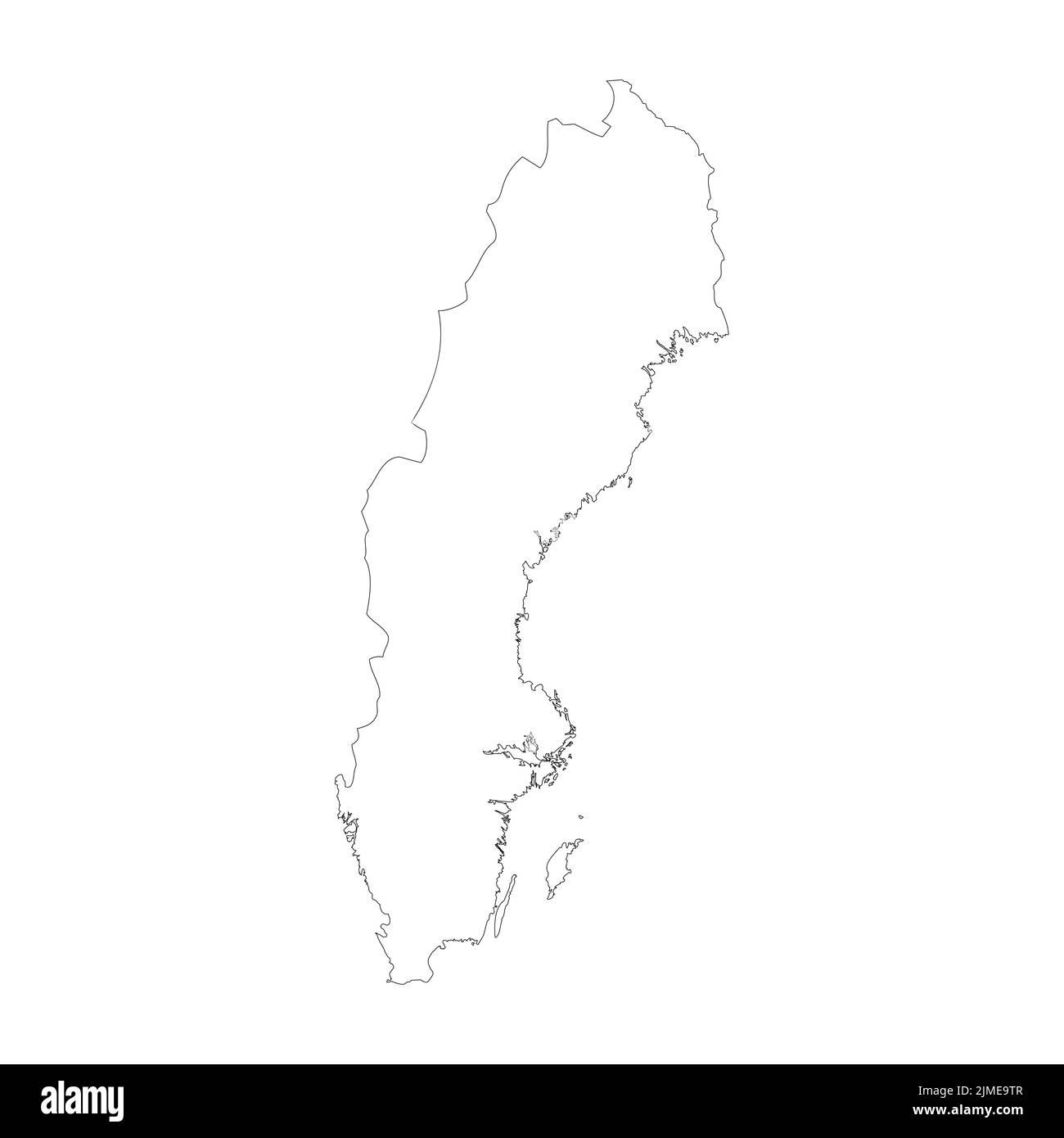 Sweden vector country map outline Stock Vector