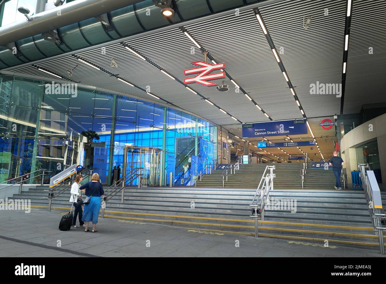Passengers at Cannon Street rail station, London, England. Stock Photo