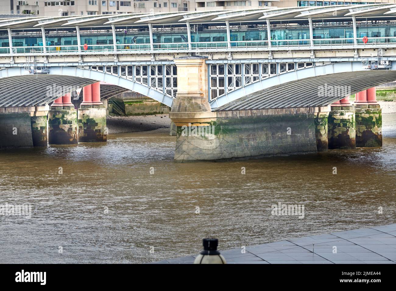 Blackfriars rail station bridge, over the river Thames,, London, England. Stock Photo